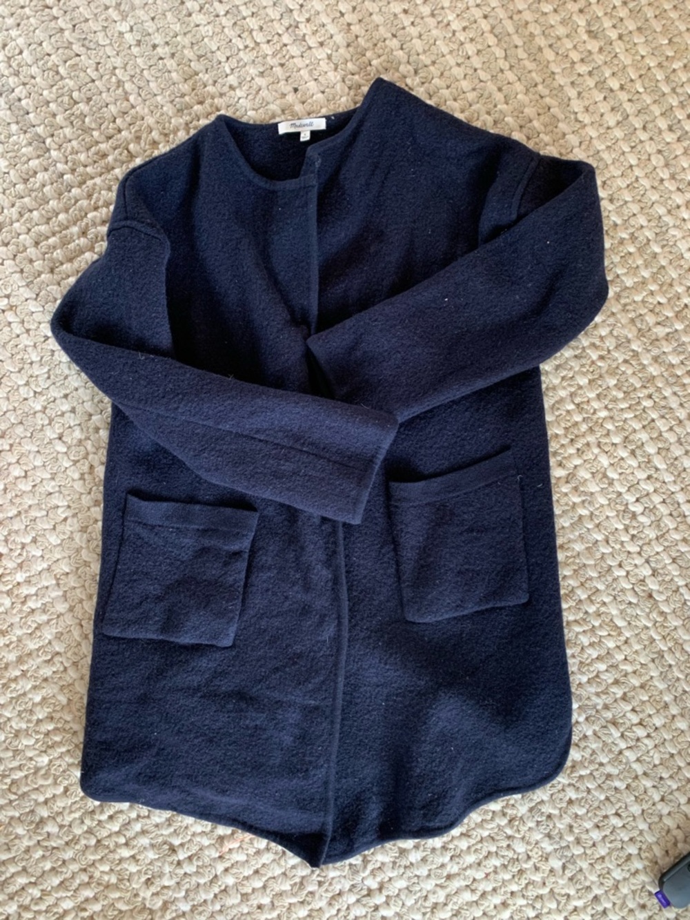 Madewell Navy Cozy Knit Open Cardigan